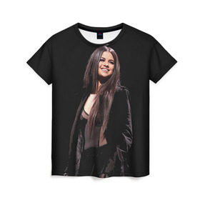 Женская футболка 3D с принтом Selena Gomez в Белгороде, 100% полиэфир ( синтетическое хлопкоподобное полотно) | прямой крой, круглый вырез горловины, длина до линии бедер | selena gomez