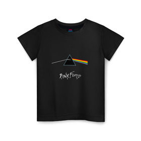 Детская футболка хлопок с принтом Pink Floyd в Белгороде, 100% хлопок | круглый вырез горловины, полуприлегающий силуэт, длина до линии бедер | rolling stone | англия | басы | британия | гитара | группа | музыка | песни | пинк флойд | призма | радуга | рок | свет