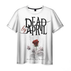 Мужская футболка 3D с принтом Dead by April в Белгороде, 100% полиэфир | прямой крой, круглый вырез горловины, длина до линии бедер | dba | dead by april | дэд бай эйприл