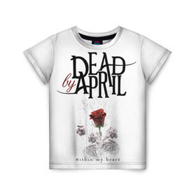 Детская футболка 3D с принтом Dead by April в Белгороде, 100% гипоаллергенный полиэфир | прямой крой, круглый вырез горловины, длина до линии бедер, чуть спущенное плечо, ткань немного тянется | dba | dead by april | дэд бай эйприл