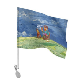 Флаг для автомобиля с принтом Винсент Ван Гог в Белгороде, 100% полиэстер | Размер: 30*21 см | вангог | винсент | живопись | картина