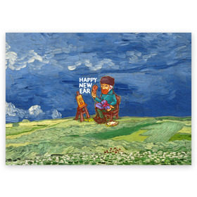 Поздравительная открытка с принтом Винсент Ван Гог в Белгороде, 100% бумага | плотность бумаги 280 г/м2, матовая, на обратной стороне линовка и место для марки
 | Тематика изображения на принте: вангог | винсент | живопись | картина