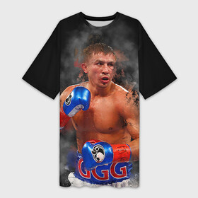Платье-футболка 3D с принтом Геннадий Головкин в Белгороде,  |  | fighting | ggg | боец | боксер | борьба | драки