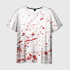 Мужская футболка 3D с принтом Брызги в Белгороде, 100% полиэфир | прямой крой, круглый вырез горловины, длина до линии бедер | 3d | абстракция | абстракция красок | арт | брызги | краска | кровь | прикольные | цветные | штрихи