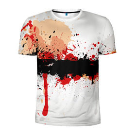 Мужская футболка 3D спортивная с принтом Рассвет Абстракция в Белгороде, 100% полиэстер с улучшенными характеристиками | приталенный силуэт, круглая горловина, широкие плечи, сужается к линии бедра | абстракция | абстракция красок | брызги | краска | кровь