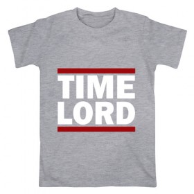Мужская футболка хлопок с принтом Time Lord в Белгороде, 100% хлопок | прямой крой, круглый вырез горловины, длина до линии бедер, слегка спущенное плечо. | Тематика изображения на принте: 