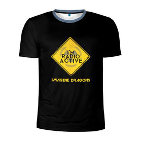 Мужская футболка 3D спортивная с принтом Imagine Dragons Radioactive в Белгороде, 100% полиэстер с улучшенными характеристиками | приталенный силуэт, круглая горловина, широкие плечи, сужается к линии бедра | danger | rock | альтернатива | знак | опасность | осторожно | радиоактивность | рок