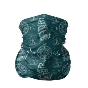 Бандана-труба 3D с принтом Море в Белгороде, 100% полиэстер, ткань с особыми свойствами — Activecool | плотность 150‒180 г/м2; хорошо тянется, но сохраняет форму | карта | компас | корабль | лето | парусник | путешествие | чайка | яхта