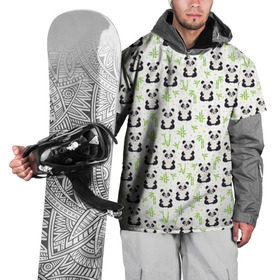 Накидка на куртку 3D с принтом Панда в Белгороде, 100% полиэстер |  | медведь | мишка | тростник