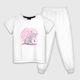 Детская пижама хлопок с принтом Слоник в Белгороде, 100% хлопок |  брюки и футболка прямого кроя, без карманов, на брюках мягкая резинка на поясе и по низу штанин
 | Тематика изображения на принте: акварель | любовь | рисунок | розовый