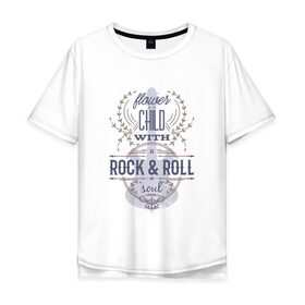 Мужская футболка хлопок Oversize с принтом RocknRoll в Белгороде, 100% хлопок | свободный крой, круглый ворот, “спинка” длиннее передней части | 