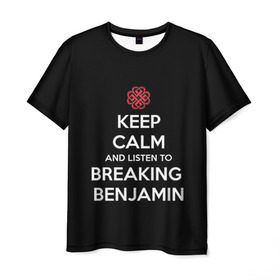Мужская футболка 3D с принтом BREAKING BENJAMIN в Белгороде, 100% полиэфир | прямой крой, круглый вырез горловины, длина до линии бедер | Тематика изображения на принте: 