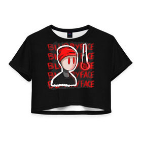 Женская футболка 3D укороченная с принтом Blurryface в Белгороде, 100% полиэстер | круглая горловина, длина футболки до линии талии, рукава с отворотами | rock | t.o.p. | top | twenty one pilots | рок