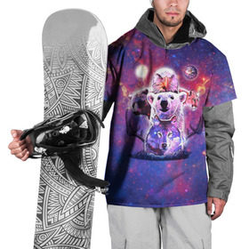 Накидка на куртку 3D с принтом Звериный прайд в Белгороде, 100% полиэстер |  | Тематика изображения на принте: волк | вселенная | галактика | звезды | медведь | орел | пума | туманность