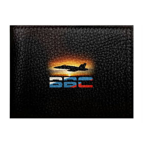 Обложка для студенческого билета с принтом Истребитель ВВС на закате в Белгороде, натуральная кожа | Размер: 11*8 см; Печать на всей внешней стороне | самолет