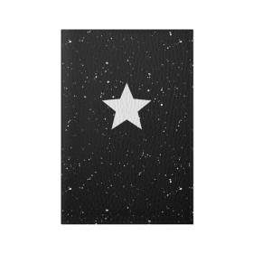 Обложка для паспорта матовая кожа с принтом Super Star в Белгороде, натуральная матовая кожа | размер 19,3 х 13,7 см; прозрачные пластиковые крепления | Тематика изображения на принте: black | milk | блэк | брызги | звезда | милк | текстура | узор