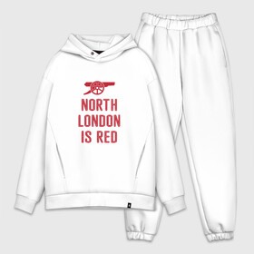 Мужской костюм хлопок OVERSIZE с принтом North London is Red в Белгороде,  |  | arsenal | football | арсенал | лондон | спорт | футбол