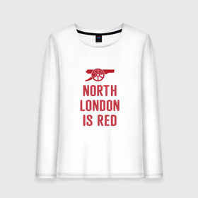 Женский лонгслив хлопок с принтом North London is Red в Белгороде, 100% хлопок |  | arsenal | football | арсенал | лондон | спорт | футбол