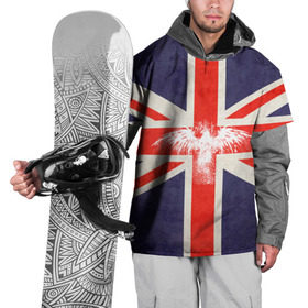 Накидка на куртку 3D с принтом Флаг Англии с белым орлом в Белгороде, 100% полиэстер |  | london | англия | белый | брызги | великобритания | империя | клякса | крылья | лондон | необычный | объеденное королевство | орел | птица | символ | сокол | туманный альбион | флаг