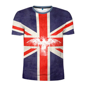 Мужская футболка 3D спортивная с принтом Флаг Англии с белым орлом в Белгороде, 100% полиэстер с улучшенными характеристиками | приталенный силуэт, круглая горловина, широкие плечи, сужается к линии бедра | london | англия | белый | брызги | великобритания | империя | клякса | крылья | лондон | необычный | объеденное королевство | орел | птица | символ | сокол | туманный альбион | флаг