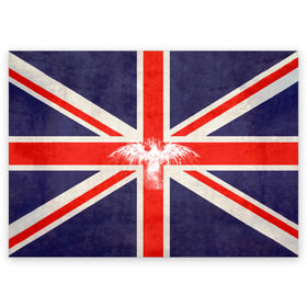 Поздравительная открытка с принтом Флаг Англии с белым орлом в Белгороде, 100% бумага | плотность бумаги 280 г/м2, матовая, на обратной стороне линовка и место для марки
 | Тематика изображения на принте: london | англия | белый | брызги | великобритания | империя | клякса | крылья | лондон | необычный | объеденное королевство | орел | птица | символ | сокол | туманный альбион | флаг