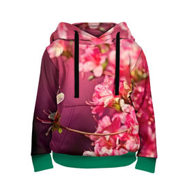 Детская толстовка 3D с принтом Сакура в Белгороде, 100% полиэстер | двухслойный капюшон со шнурком для регулировки, мягкие манжеты на рукавах и по низу толстовки, спереди карман-кенгуру с мягким внутренним слоем | 3d | flower | nature | pink | sakura | весна | деревья | природа | розовый | сакура | цветы | япония