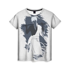 Женская футболка 3D с принтом Gintama в Белгороде, 100% полиэфир ( синтетическое хлопкоподобное полотно) | прямой крой, круглый вырез горловины, длина до линии бедер | gintama | gintoki | sakata | гинтама | гинтоки | саката