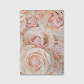 Обложка для паспорта матовая кожа с принтом Pink roses в Белгороде, натуральная матовая кожа | размер 19,3 х 13,7 см; прозрачные пластиковые крепления | розовый | розы