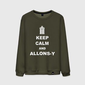 Мужской свитшот хлопок с принтом Keep calm and allons-y в Белгороде, 100% хлопок |  | keep calm | арт | доктор кто | надпись | сериал | сохраняйте спокойствие | тардис | фильмы