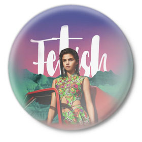 Значок с принтом Selena Gomez в Белгороде,  металл | круглая форма, металлическая застежка в виде булавки | Тематика изображения на принте: selena gomez