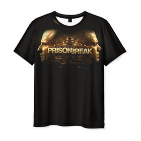 Мужская футболка 3D с принтом Prison break 2 в Белгороде, 100% полиэфир | прямой крой, круглый вырез горловины, длина до линии бедер | Тематика изображения на принте: prison break | побег | сериал