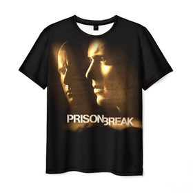 Мужская футболка 3D с принтом Prison break 3 в Белгороде, 100% полиэфир | прямой крой, круглый вырез горловины, длина до линии бедер | Тематика изображения на принте: 
