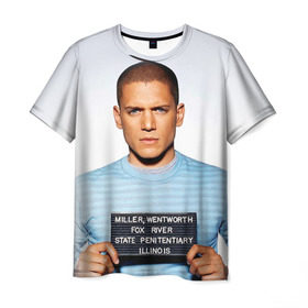 Мужская футболка 3D с принтом Prison break 5 в Белгороде, 100% полиэфир | прямой крой, круглый вырез горловины, длина до линии бедер | Тематика изображения на принте: prison break | побег | сериал
