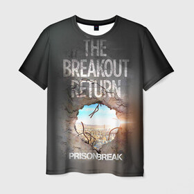 Мужская футболка 3D с принтом Prison break 8 в Белгороде, 100% полиэфир | прямой крой, круглый вырез горловины, длина до линии бедер | Тематика изображения на принте: prison break | побег | сериал