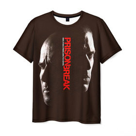 Мужская футболка 3D с принтом Prison break 10 в Белгороде, 100% полиэфир | прямой крой, круглый вырез горловины, длина до линии бедер | prison break | побег | сериал