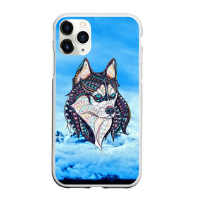 Чехол для iPhone 11 Pro матовый с принтом Siberian Husky в Белгороде, Силикон |  | at | bowwow | dog | hound | pooch | арт | гончая | гончая собака | горы | деревья | лес | снег | собака | хаски | холод