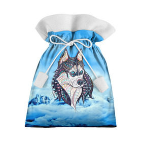 Подарочный 3D мешок с принтом Siberian Husky в Белгороде, 100% полиэстер | Размер: 29*39 см | at | bowwow | dog | hound | pooch | арт | гончая | гончая собака | горы | деревья | лес | снег | собака | хаски | холод