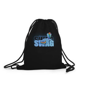 Рюкзак-мешок 3D с принтом Rainbow Dash Swag в Белгороде, 100% полиэстер | плотность ткани — 200 г/м2, размер — 35 х 45 см; лямки — толстые шнурки, застежка на шнуровке, без карманов и подкладки | my little pony | пони | радуга