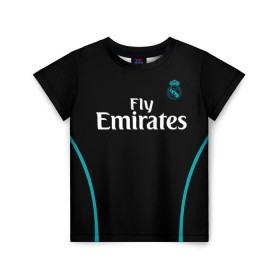 Детская футболка 3D с принтом Real Madrid в Белгороде, 100% гипоаллергенный полиэфир | прямой крой, круглый вырез горловины, длина до линии бедер, чуть спущенное плечо, ткань немного тянется | real madrid | королевский клуб | реал мадрид | форма