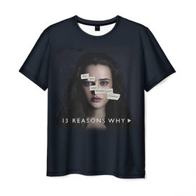 Мужская футболка 3D с принтом 13 reason why в Белгороде, 100% полиэфир | прямой крой, круглый вырез горловины, длина до линии бедер | Тематика изображения на принте: 13 reason why | 13 причин почему | сериал