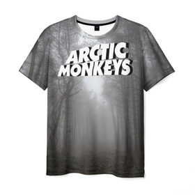 Мужская футболка 3D с принтом Forest Monkeys в Белгороде, 100% полиэфир | прямой крой, круглый вырез горловины, длина до линии бедер | arctic monkeys
