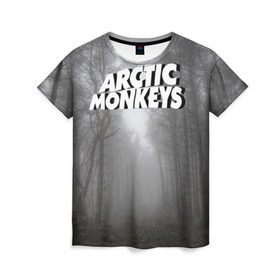 Женская футболка 3D с принтом Forest Monkeys в Белгороде, 100% полиэфир ( синтетическое хлопкоподобное полотно) | прямой крой, круглый вырез горловины, длина до линии бедер | arctic monkeys