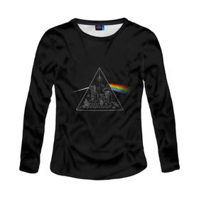 Женский лонгслив 3D с принтом Pink Floyd Make Rainbow в Белгороде, 100% полиэстер | длинные рукава, круглый вырез горловины, полуприлегающий силуэт | англия | басы | британия | гитара | группа | логотип | музыка | песни | пинк флойд | призма | радуга | рок | свет