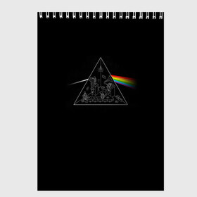 Скетчбук с принтом Pink Floyd Make Rainbow в Белгороде, 100% бумага
 | 48 листов, плотность листов — 100 г/м2, плотность картонной обложки — 250 г/м2. Листы скреплены сверху удобной пружинной спиралью | англия | басы | британия | гитара | группа | логотип | музыка | песни | пинк флойд | призма | радуга | рок | свет