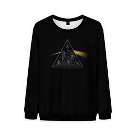Мужской свитшот 3D с принтом Pink Floyd Make Rainbow в Белгороде, 100% полиэстер с мягким внутренним слоем | круглый вырез горловины, мягкая резинка на манжетах и поясе, свободная посадка по фигуре | Тематика изображения на принте: англия | басы | британия | гитара | группа | логотип | музыка | песни | пинк флойд | призма | радуга | рок | свет