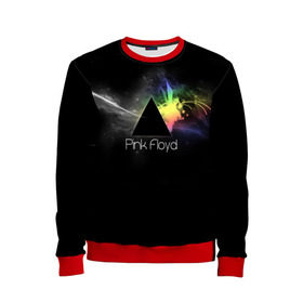 Детский свитшот 3D с принтом Pink Floyd Logo в Белгороде, 100% полиэстер | свободная посадка, прямой крой, мягкая тканевая резинка на рукавах и понизу свитшота | англия | басы | британия | гитара | группа | дым | космос | логотип | музыка | песни | пинк флойд | призма | радуга | рок | свет