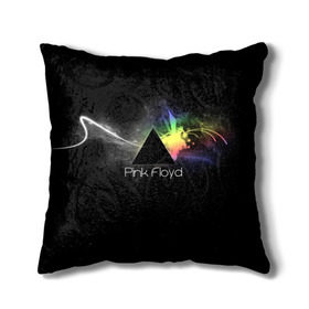 Подушка 3D с принтом Pink Floyd Logo в Белгороде, наволочка – 100% полиэстер, наполнитель – холлофайбер (легкий наполнитель, не вызывает аллергию). | состоит из подушки и наволочки. Наволочка на молнии, легко снимается для стирки | Тематика изображения на принте: англия | басы | британия | гитара | группа | дым | космос | логотип | музыка | песни | пинк флойд | призма | радуга | рок | свет