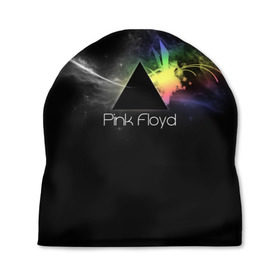 Шапка 3D с принтом Pink Floyd Logo в Белгороде, 100% полиэстер | универсальный размер, печать по всей поверхности изделия | Тематика изображения на принте: англия | басы | британия | гитара | группа | дым | космос | логотип | музыка | песни | пинк флойд | призма | радуга | рок | свет