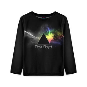 Детский лонгслив 3D с принтом Pink Floyd Logo в Белгороде, 100% полиэстер | длинные рукава, круглый вырез горловины, полуприлегающий силуэт
 | англия | басы | британия | гитара | группа | дым | космос | логотип | музыка | песни | пинк флойд | призма | радуга | рок | свет
