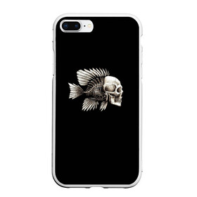 Чехол для iPhone 7Plus/8 Plus матовый с принтом Рыба Скелет в Белгороде, Силикон | Область печати: задняя сторона чехла, без боковых панелей | анатомия | кости | море | плавники | принт | рисунок | рыбный | рыбы | тату | ужас | хвост | череп | черный | чешуя